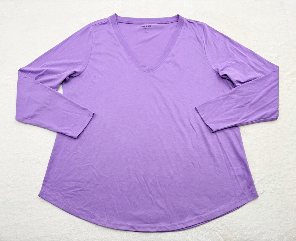 Torrid Womens Purple Classic Fit Lightweight Sweater Shirt Plus Size 1X